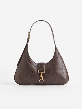Brown faux Leather Shoulder Bag